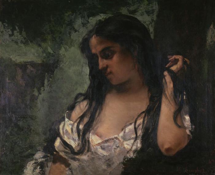 Gustave Courbet Gypsy in Reflection France oil painting art
